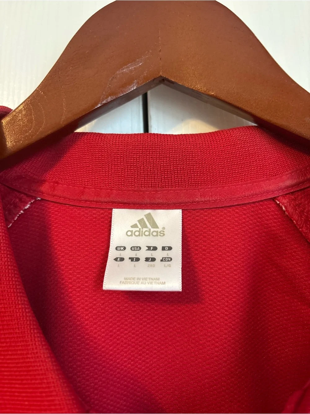 adidas Red Men's Polo with Cardinal Logo and White Accents